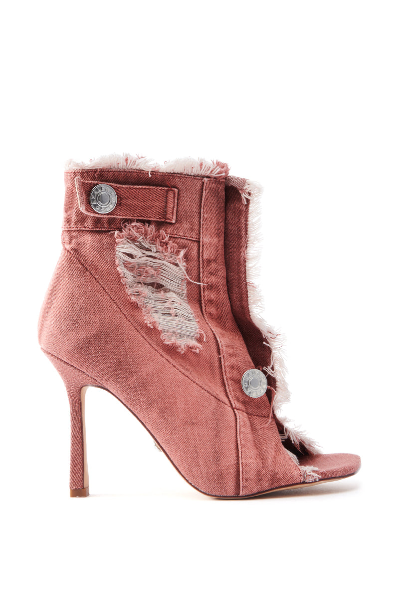 AZALEA WANG TANDY RED STILETTO OPEN TOE BOOTIE – AKIRA