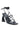 The AZALEA WANG TARANIS Black Curved Chunky Heel Lace Up Sandal features a square toe, croc-embossed faux leather, ankle wrap-around laces, and a flared chunky heel for style and comfort.