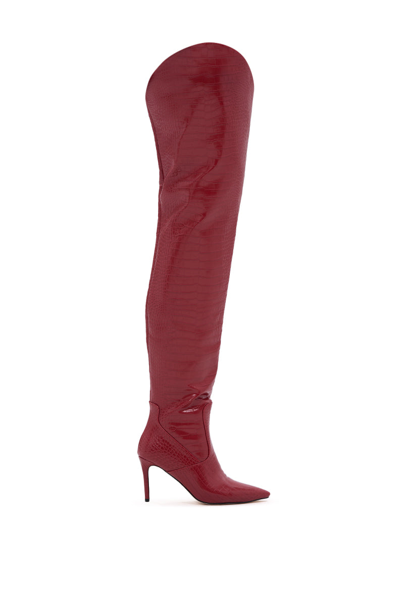 AZALEA WANG TARRANT RED STILETTO BOOT WITH WESTERN TOPLINE AKIRA azalea-wang-tarrant-red-stiletto-boot-with-western-topline-akira
