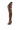 The AZALEA WANG TARRANT SNAKE WESTERN TOPLINE BOOT is a single, over-the-knee boot with a pointed toe and stiletto heel, featuring a brown and black faux snakeskin pattern. This thigh-high boot is displayed in an upright position with a slight inward angle.