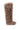 The AZALEA WANG TEMPLETON TAUPE POODLE FUR OVER THE KNEE BOOT features thick, shaggy light brown faux fur, a rounded toe, and fluffy white trim at the top, shown against a white background.