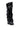 The AZALEA WANG TEUILA BLACK RUCHED WEDGE BOOT is a single tall thigh-high faux leather boot featuring a black ruched slouchy design, pointed toe, and low wedge heel, shown against a white background.