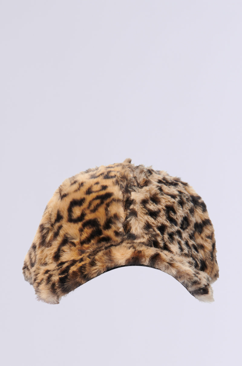 The WILD CHILD CHEETAH FUR SNAPBACK features a plush faux fur with a leopard print on gray, curved brim, and an adjustable fit for comfort—ideal for fans of wild animal-inspired designs. 6