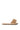 The TIZZY RAFFIA FLAT BOW SANDAL, with its textured surface and large bow on the strap, is ideal for summer. It boasts a tan finish, vegan leather insole, and elegant design on a plain white background.