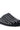 The AZALEA WANG TRAVERSE BLACK CLOG is crafted from faux leather, featuring silver studs across the top and side for a bold look. Its flat sole offers comfort, while its angled design highlights its striking style.