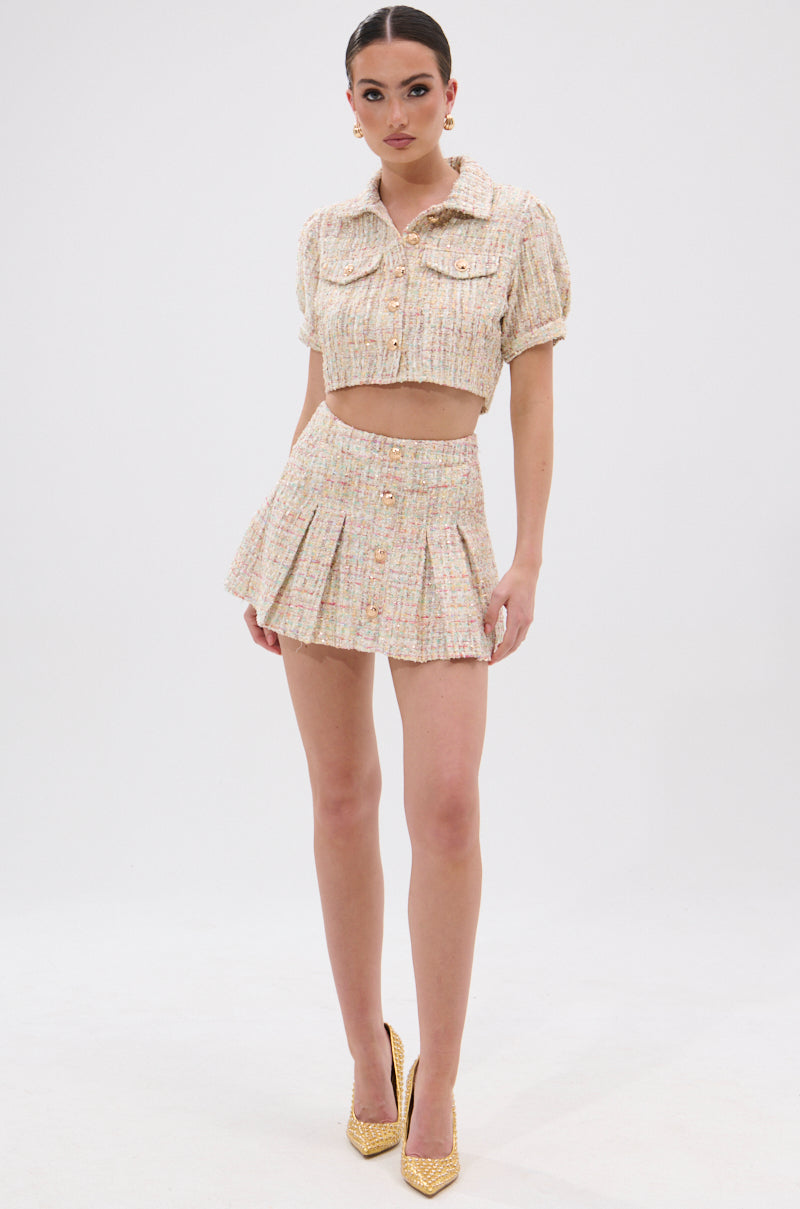 Checkered Muse Tweed Skirt main image 1