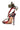 The AZALEA WANG TZILLA MULTI COLOR ROPE STILETO SANDAL showcases a multicolored rope lace-up design, floral fabric, red interior, beige sole, and a round gemstone at the heel.