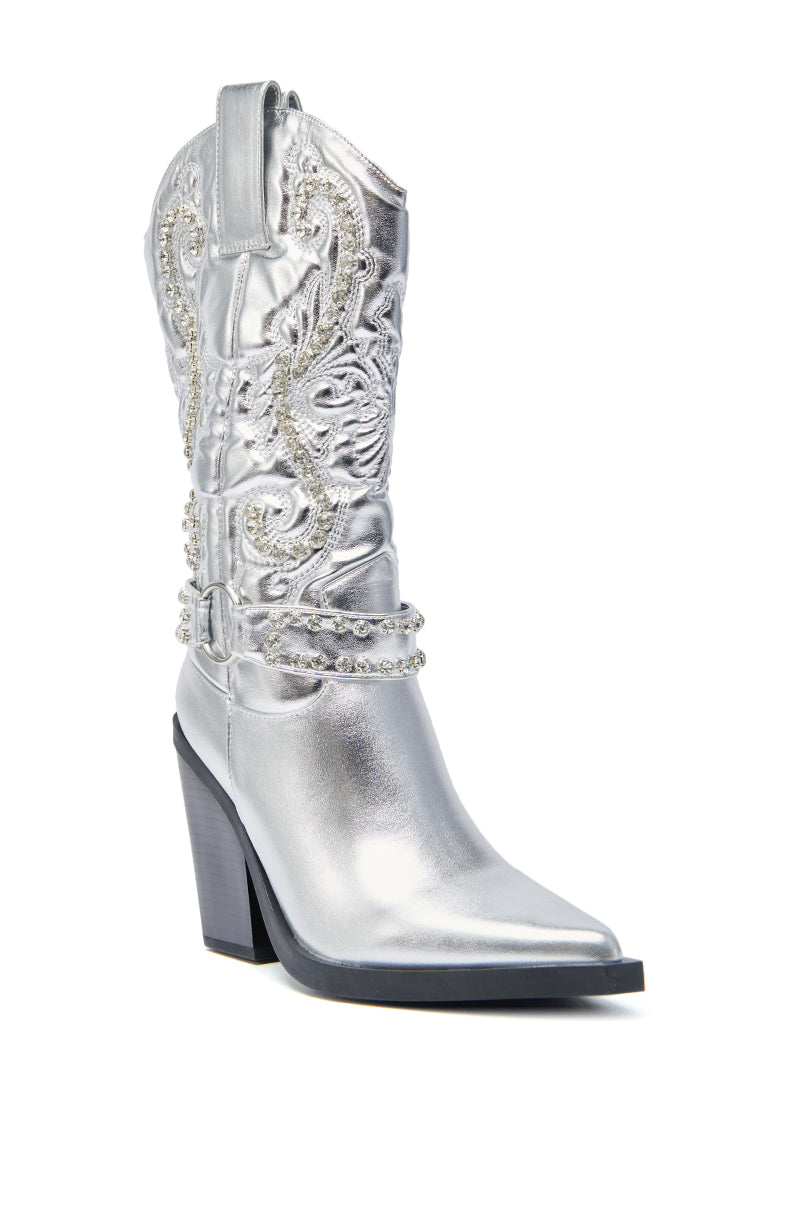AZALEA WANG UMBRA SILVER WESTERN BOOT – AKIRA
