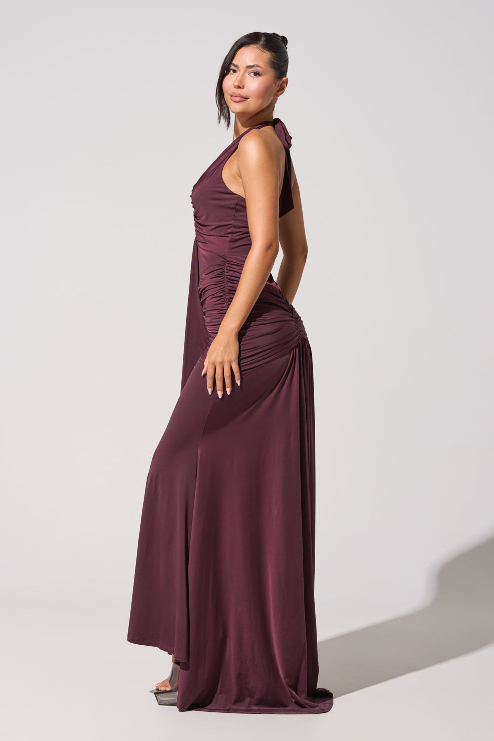 SET THE MOOD MESH HALTER MAXI DRESS AKIRA SET THE MOOD MESH HALTER MAXI DRESS AKIRA