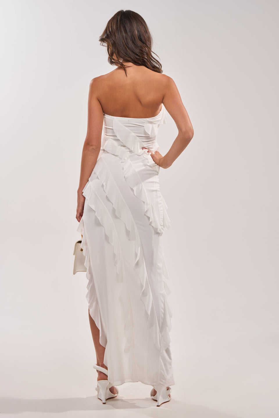 AKIRA Ella Mesh Tube Dress | White