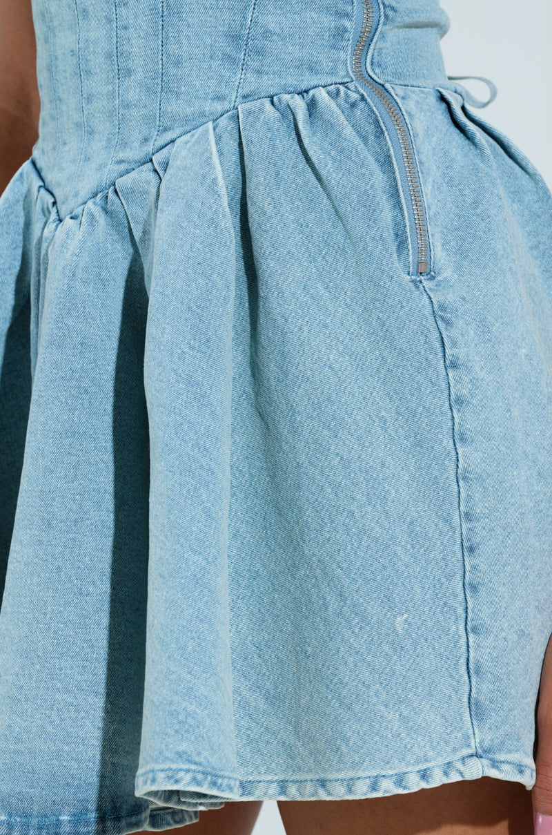 akira denim dress DAINTY DENIM MINI DRESS – AKIRA