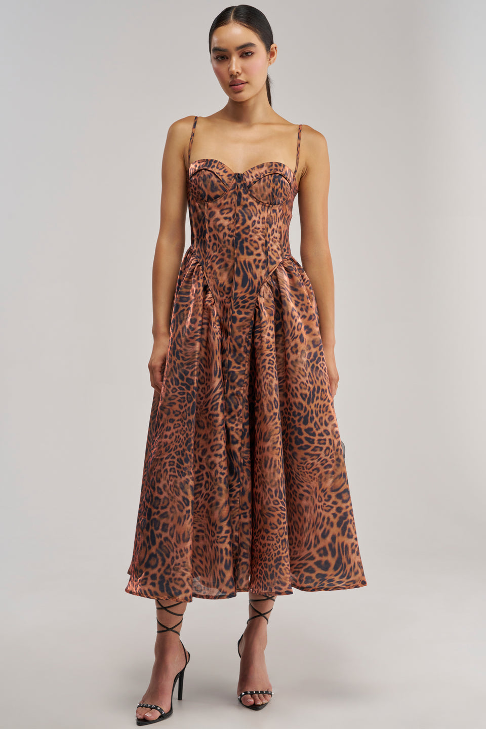 AKIRA Cheetah Sisters Midi Dress