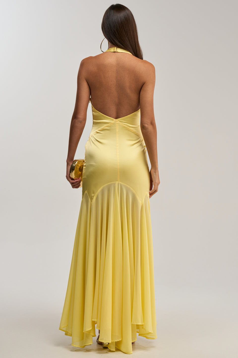 satin midi dress gold Gold Satin Dress - Satin Slip Midi Dress - Backless Midi Dress