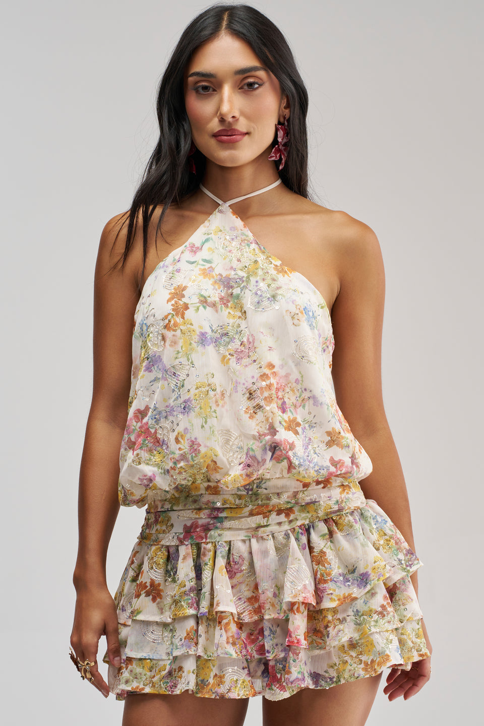 GARDEN PARTY MINI DRESS IN WHITE FLORAL – AKIRA