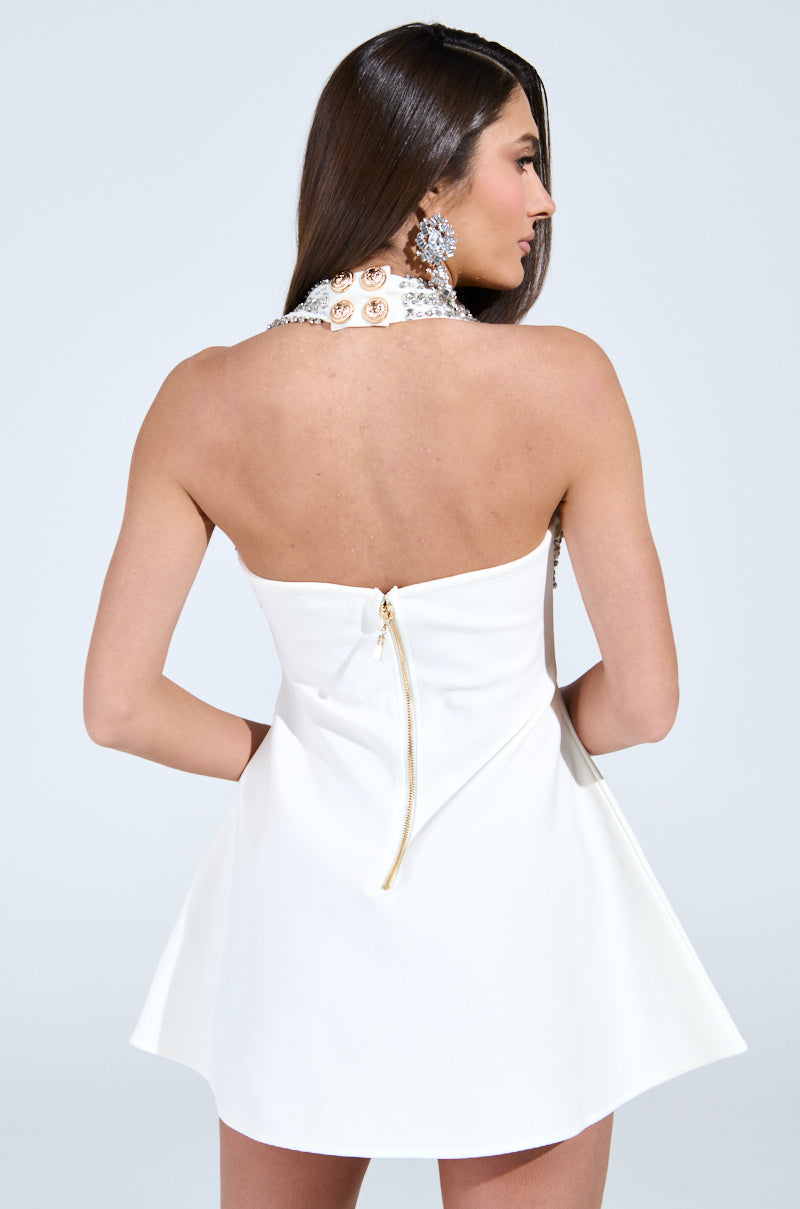 short white bandage dress @FashionNova , : Blakely bandage A-line short dress