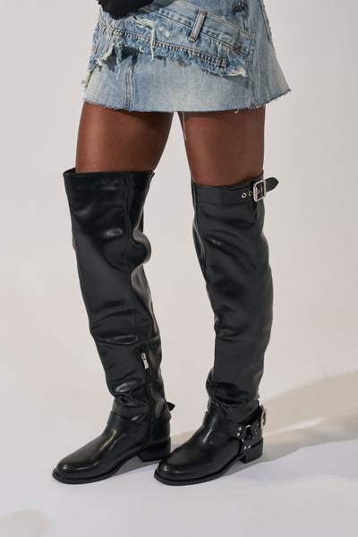 AZALEA WANG XALIIMA BLACK OVER THE KNEE RIDING BOOT – AKIRA
