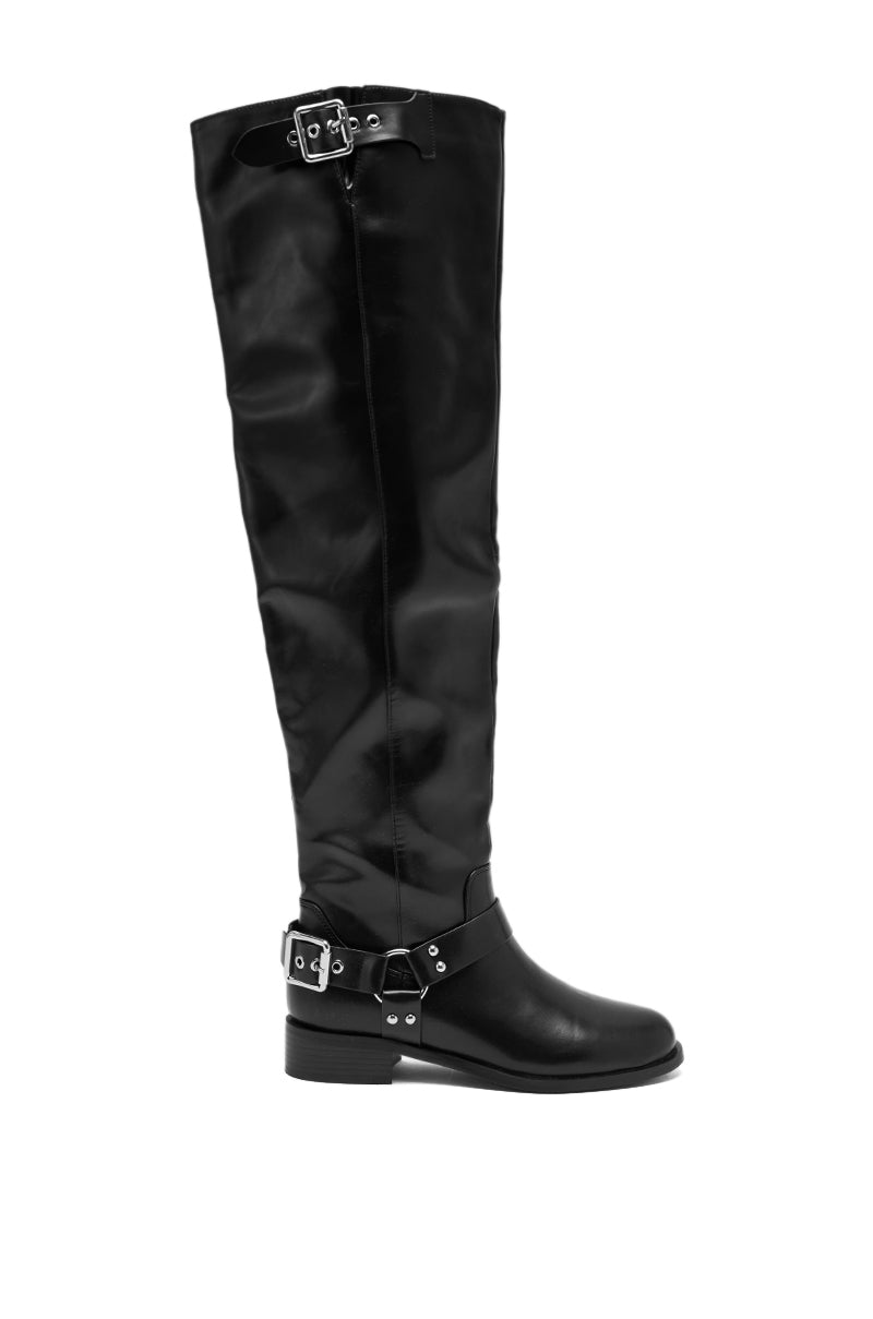 AZALEA WANG XALIIMA BLACK OVER THE KNEE RIDING BOOT – AKIRA