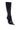 The AZALEA WANG XIAO Black Knee High Boot with a metal toe cap is showcased on a plain white background, featuring a sleek design with stiletto heels and a pointed silver metallic toe cap.