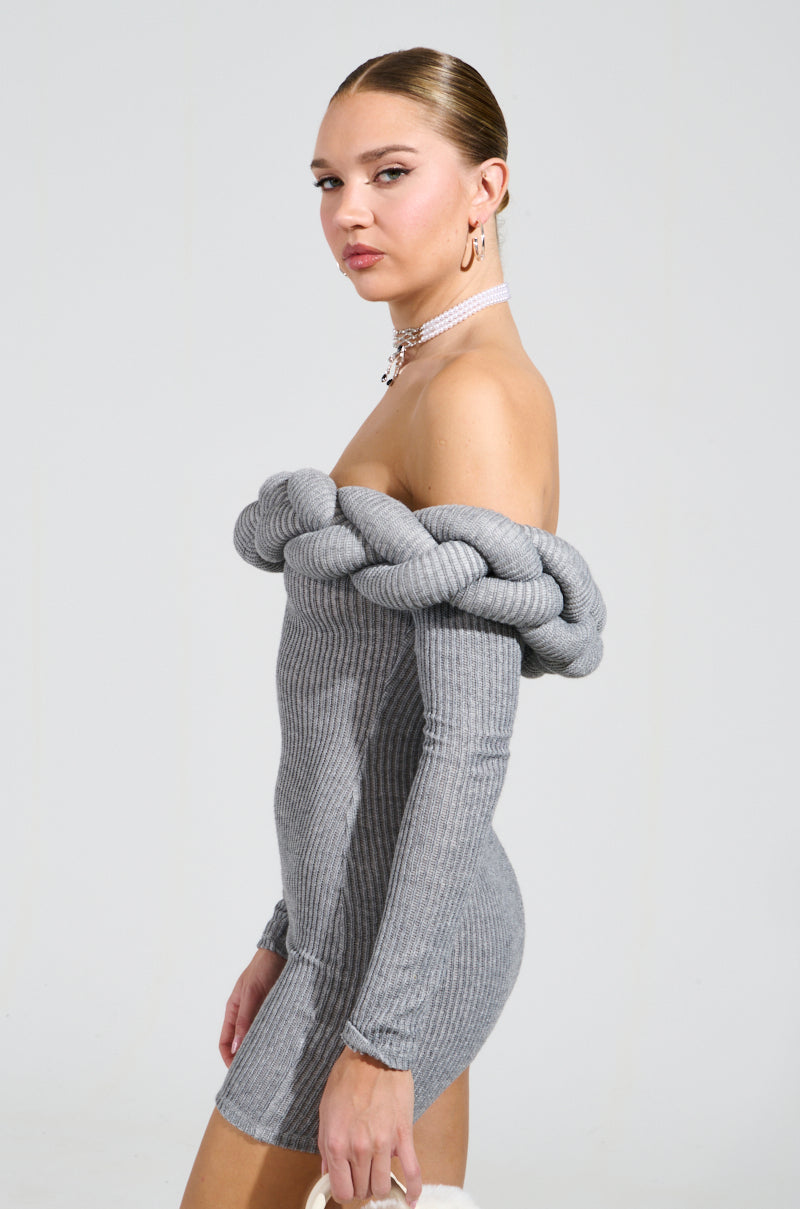 NOT IN THE MOOD KNIT BRAIDED MINI DRESS – AKIRA