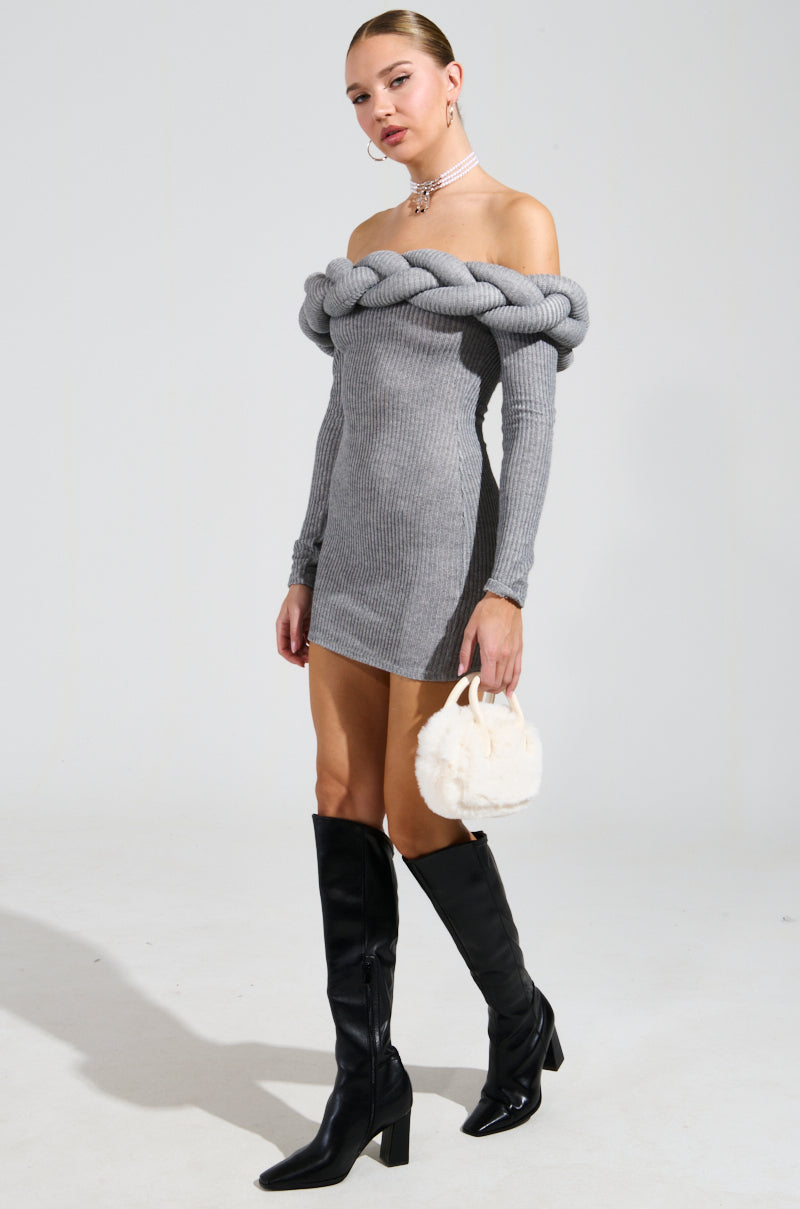 NOT IN THE MOOD KNIT BRAIDED MINI DRESS NOT IN THE MOOD KNIT BRAIDED MINI DRESS