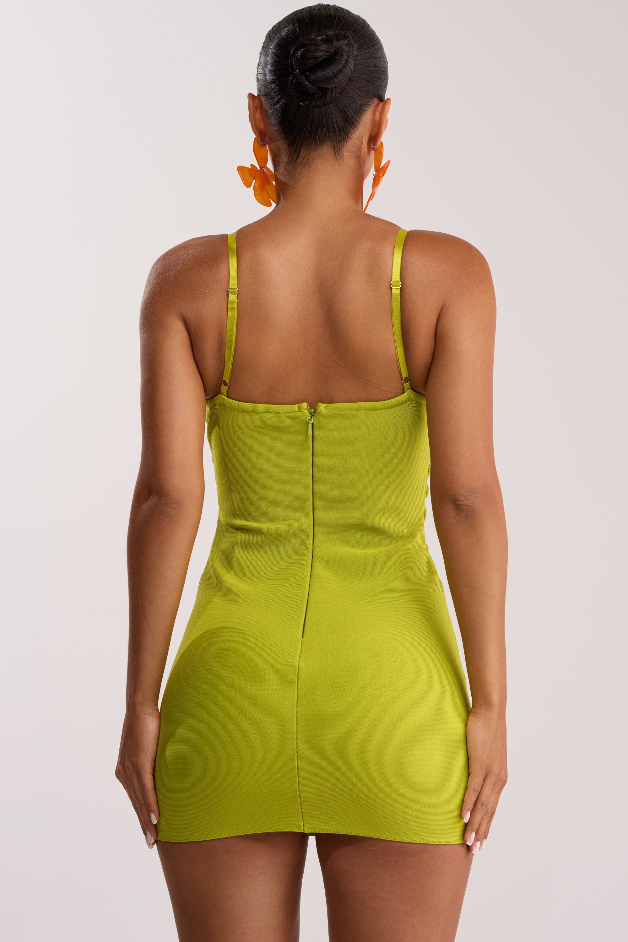 akira green dress AKIRA Ariana Satin Ruffled Mini Dress | Green