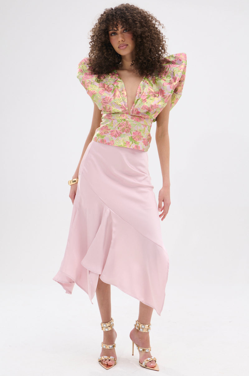 DECADENT FLORAL BROCADE BLOUSE – AKIRA
