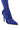 A close-up image of the AZALEA WANG ZOFIA BLUE SNAKE STILETTO BOOT, featuring a pointed toe and sleek stiletto heel, showcases the stylish allure of its shiny faux suede upper.