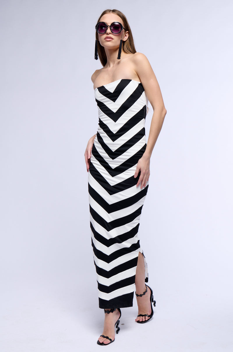 Front View A Day In The Hamptons Striped Maxi Dress 0