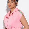 Front View A Day In The Life Scuba Sleeveless Crop Hoodie