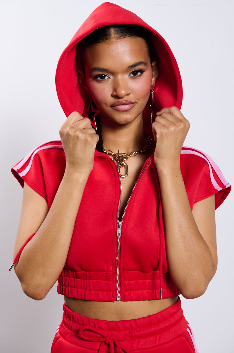 A DAY IN THE LIFE SCUBA SLEEVELESS CROP HOODIE view 0