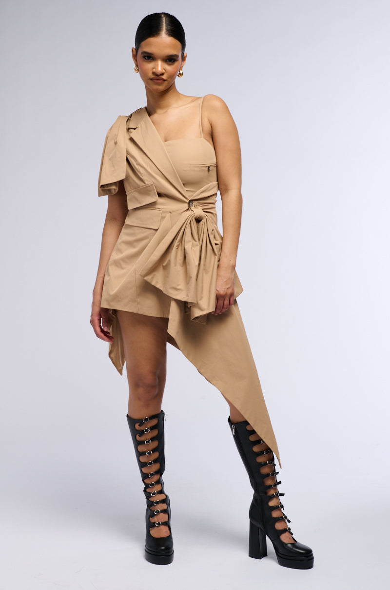 Front View A Little Bit Of Business Mini Dress 6