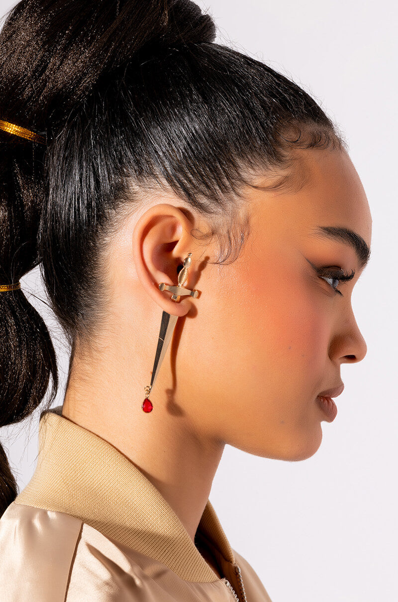 Front View A Love Letter Statement Earring