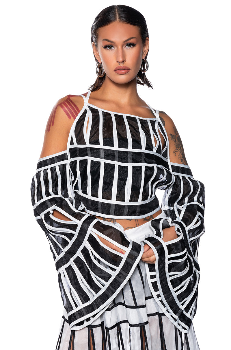 Front View A Timeless Beauty Chiffon Long Sleeve Blouse 0