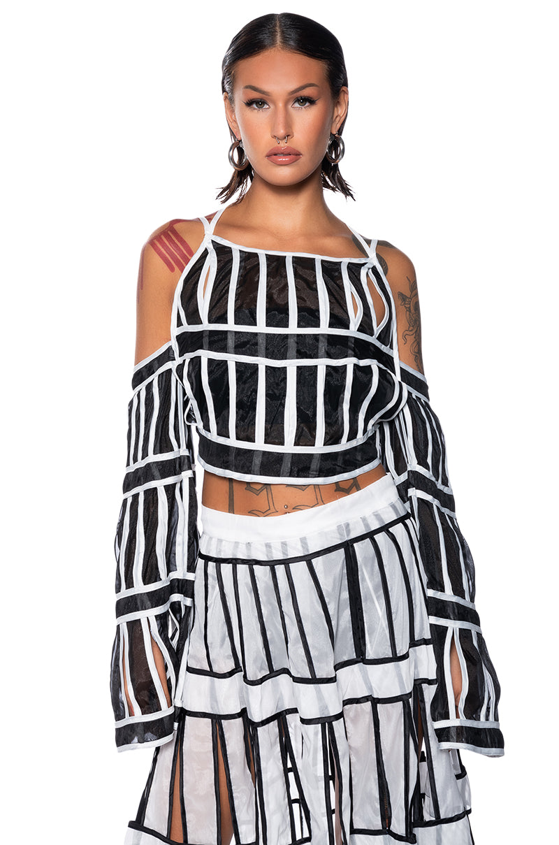 Side View A Timeless Beauty Chiffon Long Sleeve Blouse 1