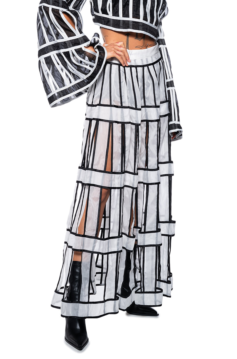 Front View A Timeless Beauty Tiered Chiffon Maxi Skirt