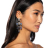 Front View Above All Embellished Drop Earrings