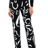 Front View Abstract Painted High Waisted Wide Leg Jean