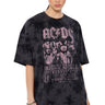 Front View Acdc Highway To Hell Rhinestone Star Graphic Tee