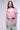 Side View Acerola Bling Rhinestone Sleeve Moto Jacket In Pink