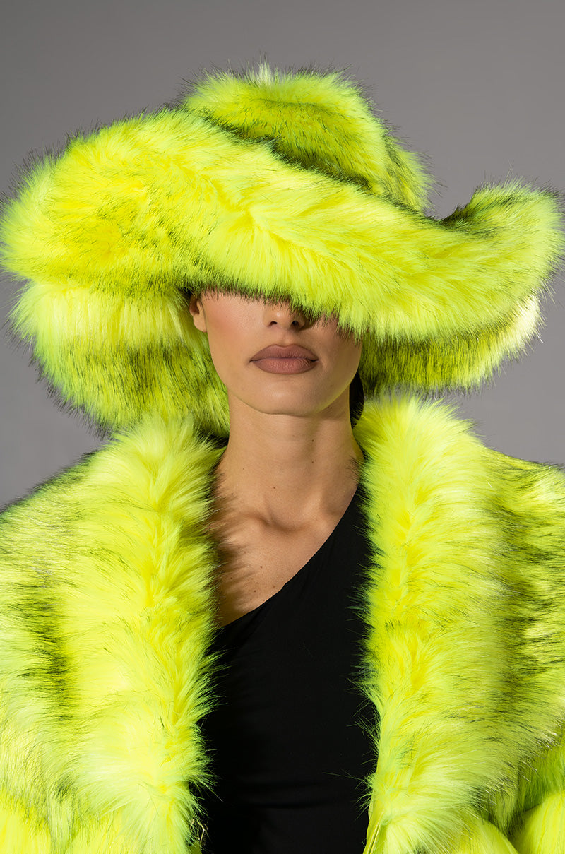 ACID MUSHROOM OVERSIZED FAUX FUR BUCKET HAT view 0