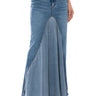 Front View Added Flare Front Pleat Maxi Skirt