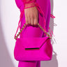 Front View Adele Fuchsia Satin Purse