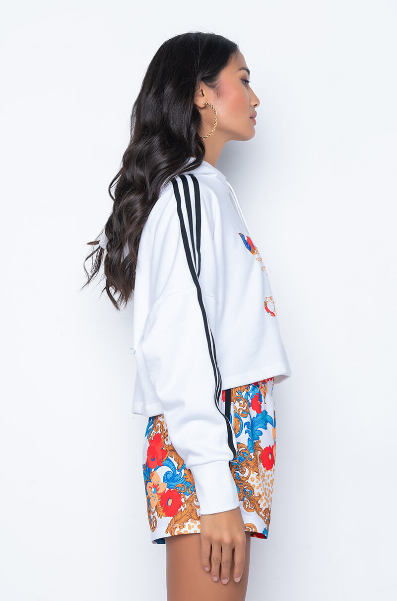Back View Adidas Floral Boxy Hoodie