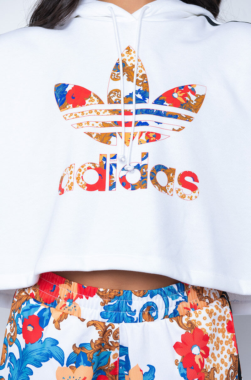 Full View Adidas Floral Boxy Hoodie