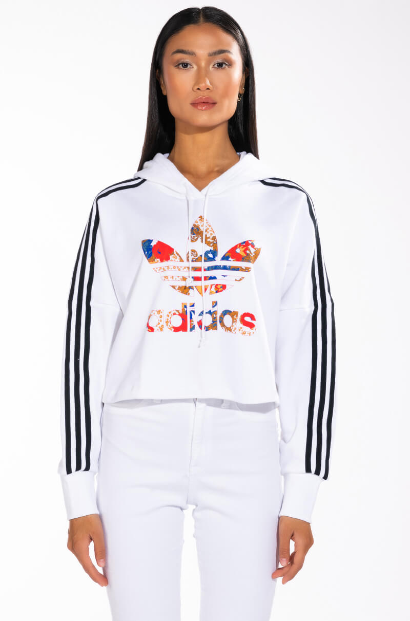 Detail View Adidas Floral Boxy Hoodie