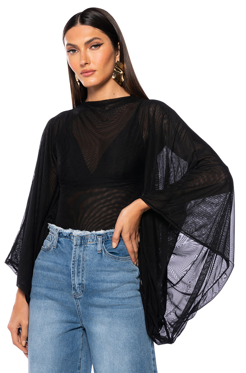 ADORE BELL SLEEVE MESH TOP view 0