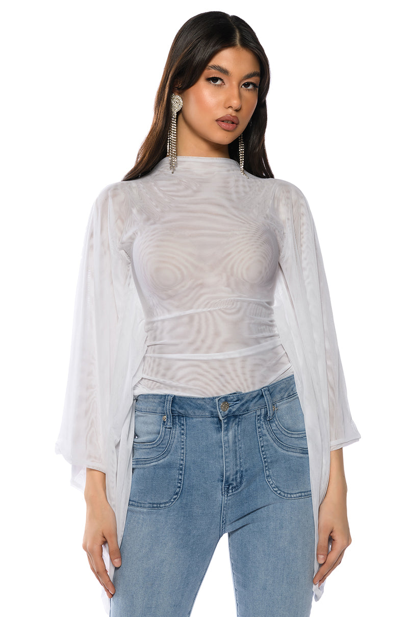 ADORE BELL SLEEVE MESH TOP view 0