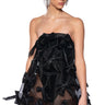 Front View Adriana Bow Details Strapless Mini Dress