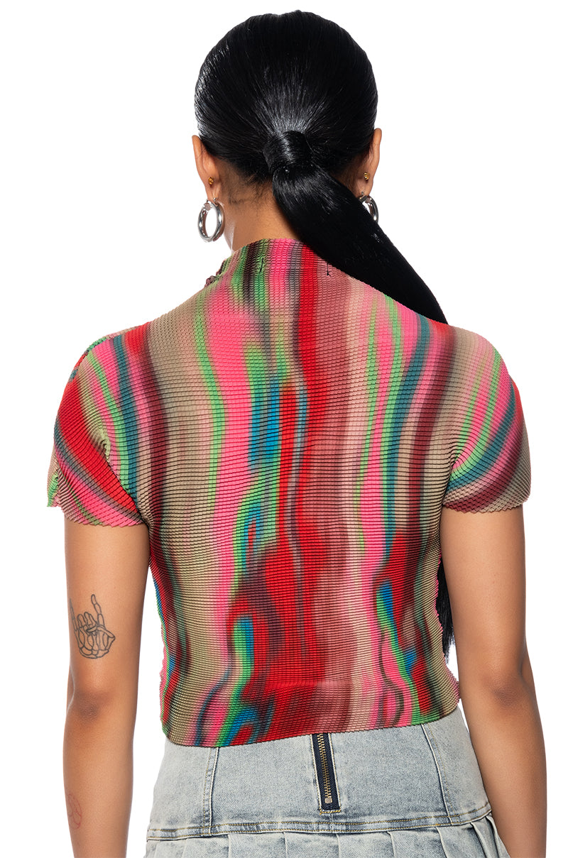 Full View Adriana Textured Cap Sleeve Top