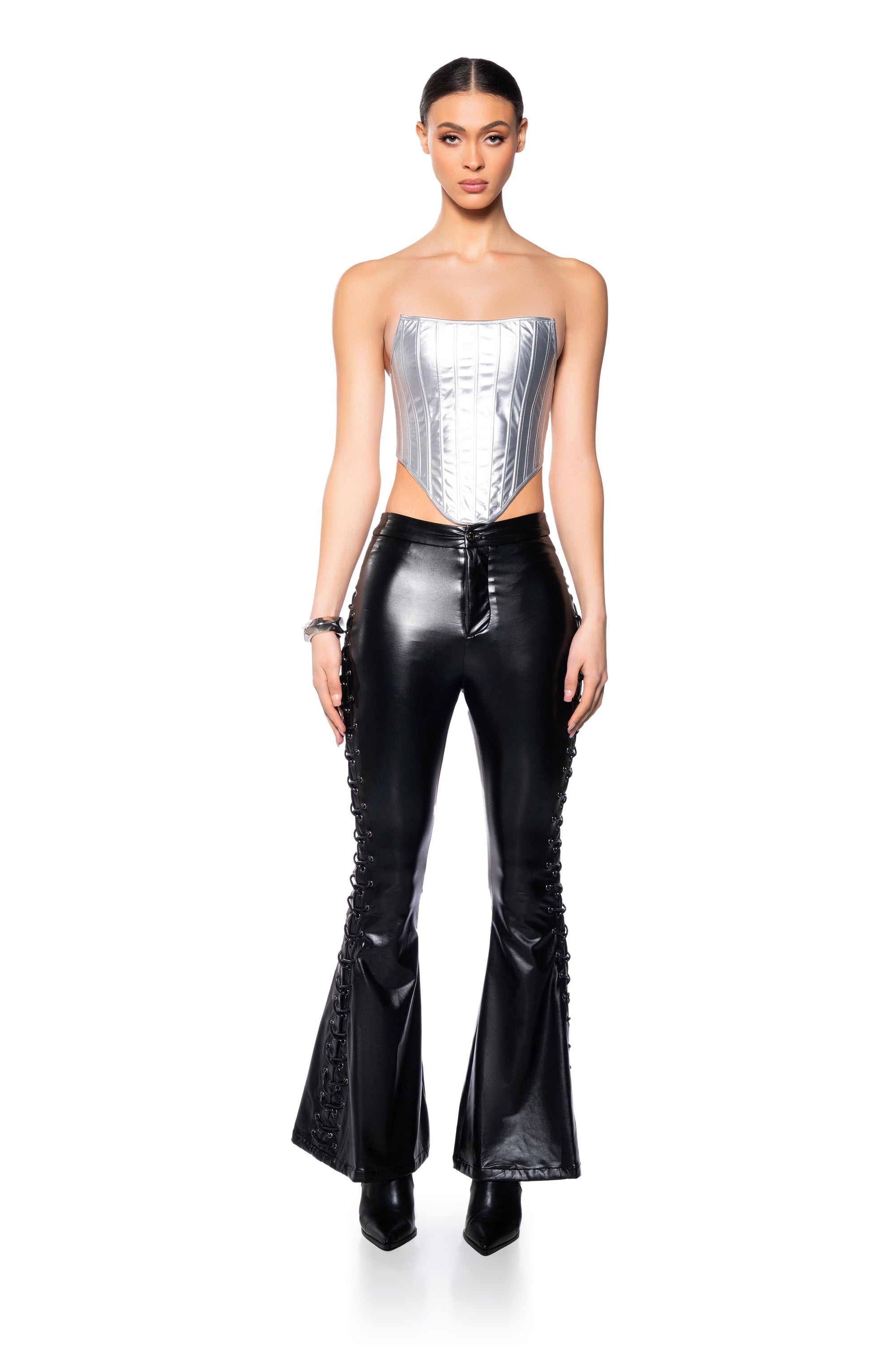 Extra View Adrianna Metallic Corset Top